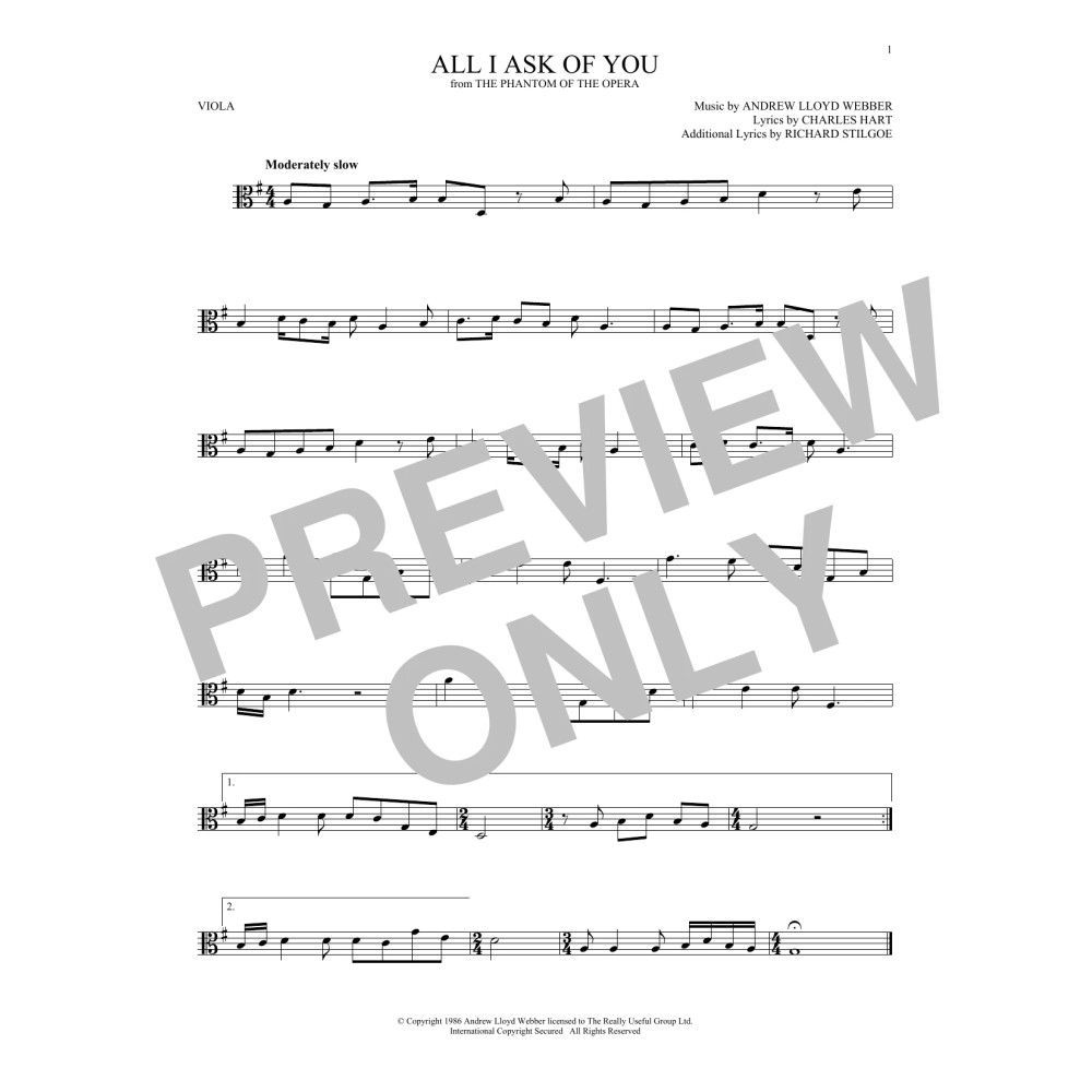 All I Ask Of You (from The Phantom Of The Opera)